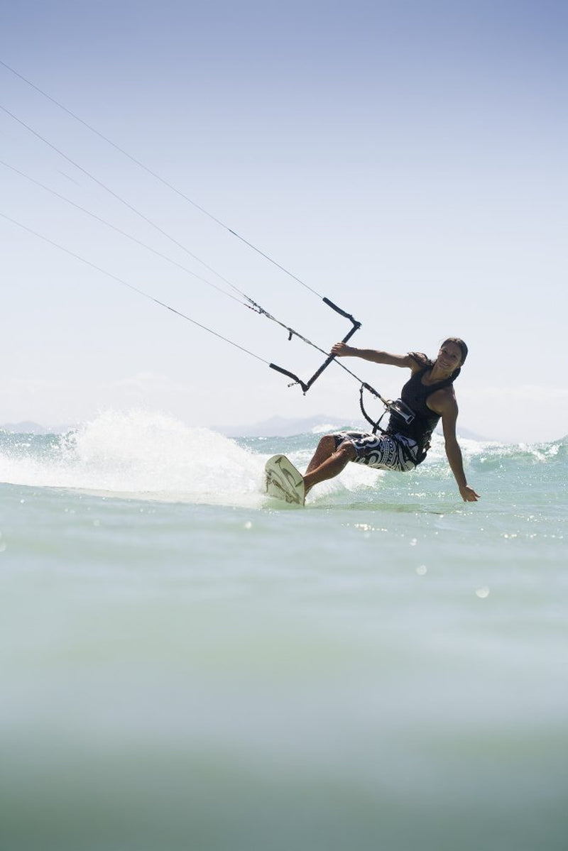 Woman Kitesurfing in Costa De La Luz; Tarifa, Cadiz, Andalucia, Spain Poster Print (12 X 19)