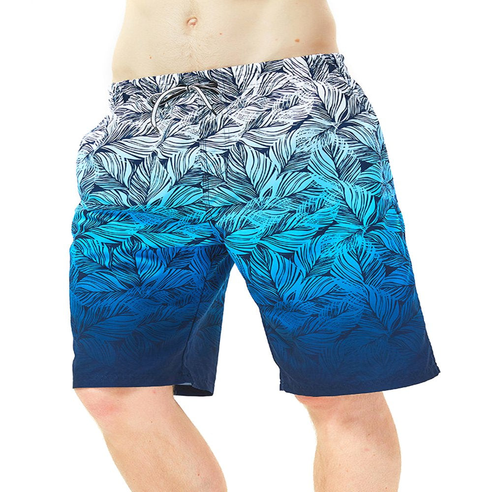 CVLIFE Mens Big and Tall Swim Trunk Lightweight Gradient Color Beach Bathing Suit Quick Dry Boardshorts for Swimming Surfing