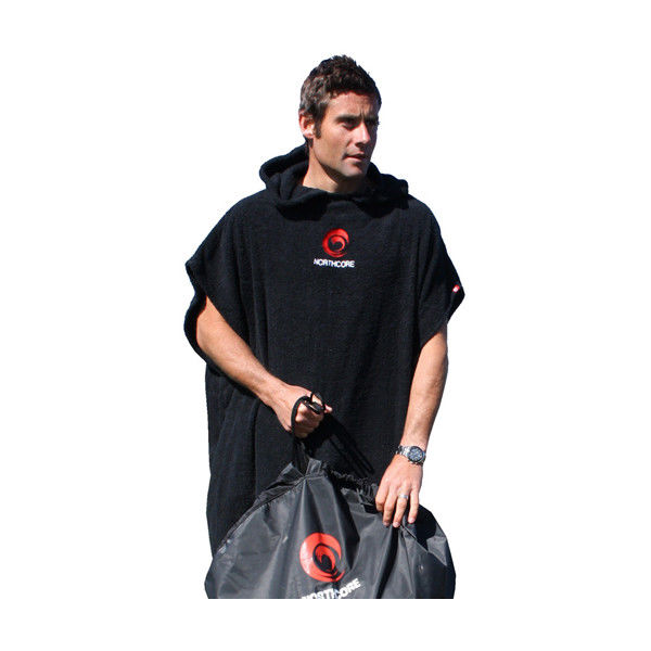 Northcore - Beach Basha Towel Changing Robe Poncho - Black