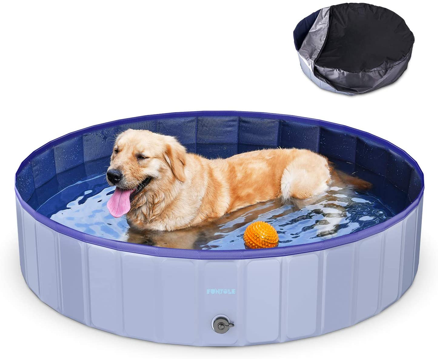 Funyole Foldable Dog Pool with Pool Cover