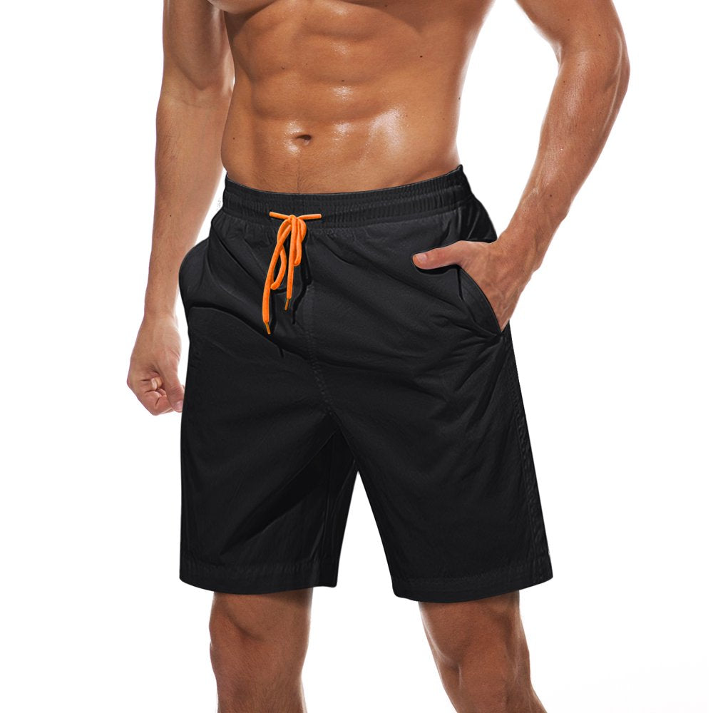 TACVASEN Mens Comfortable Beach Shorts Qucik Dry Casual Shorts Peacock Blue L