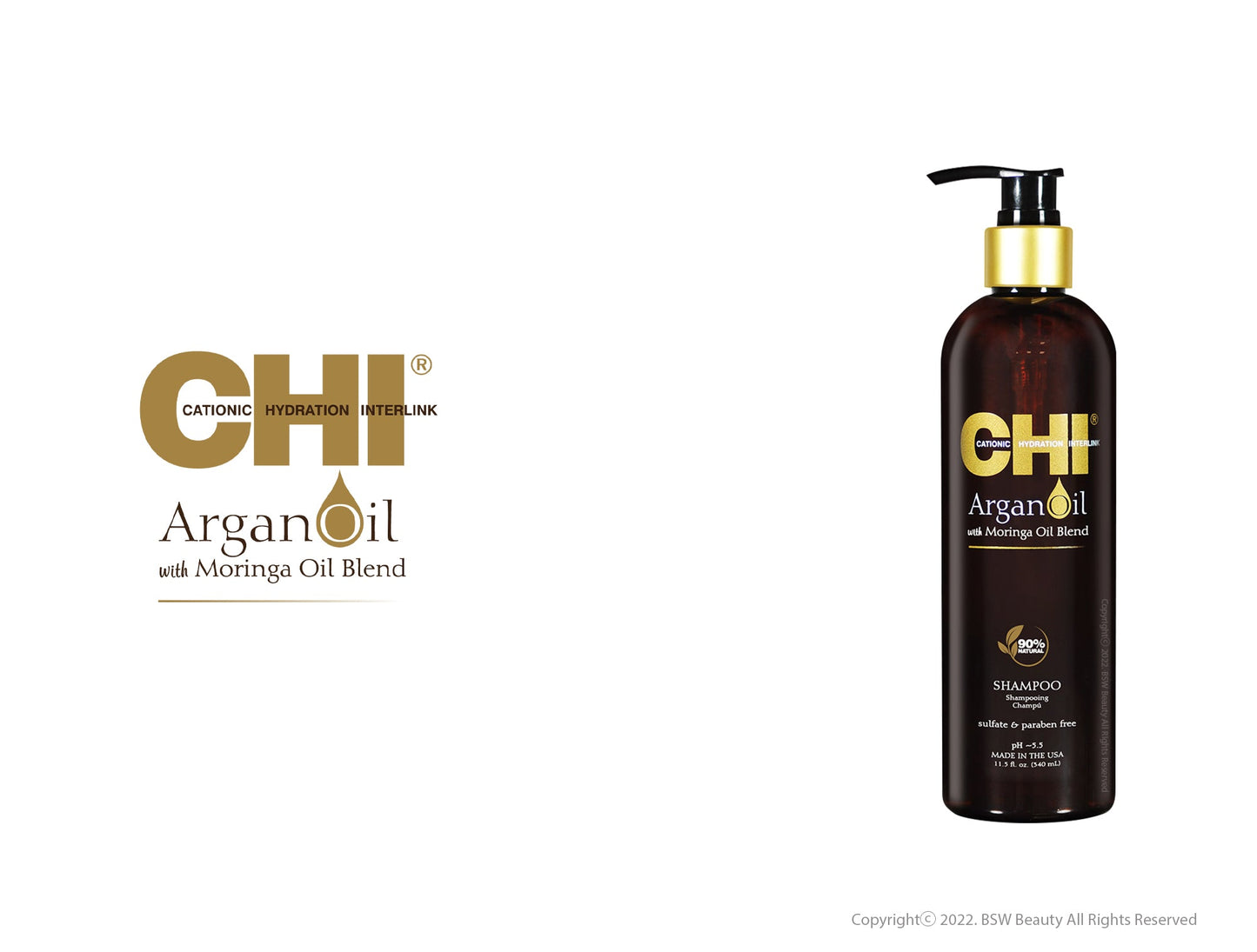 CHI ARGAN OIL WITH MORINGA OIL BLEND SHAMPOO 11.5oz