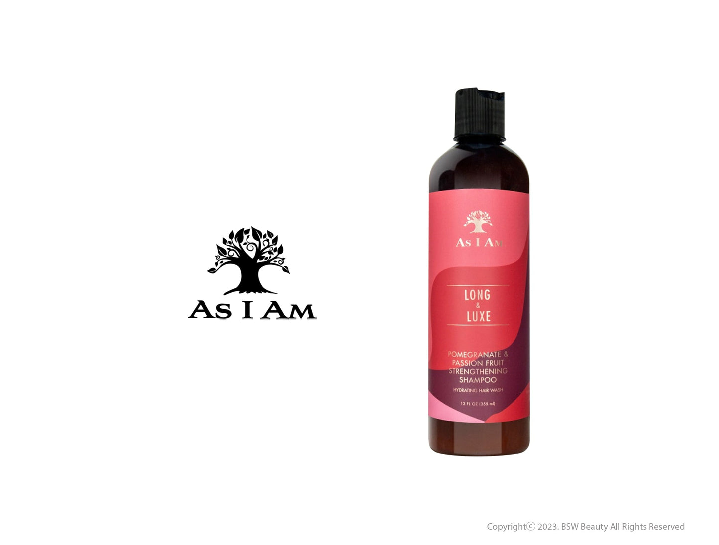 AS I AM LONG AND LUXE POMEGRANATE & PASSION FRUIT STRENGTHNING SHAMPOO 12oz