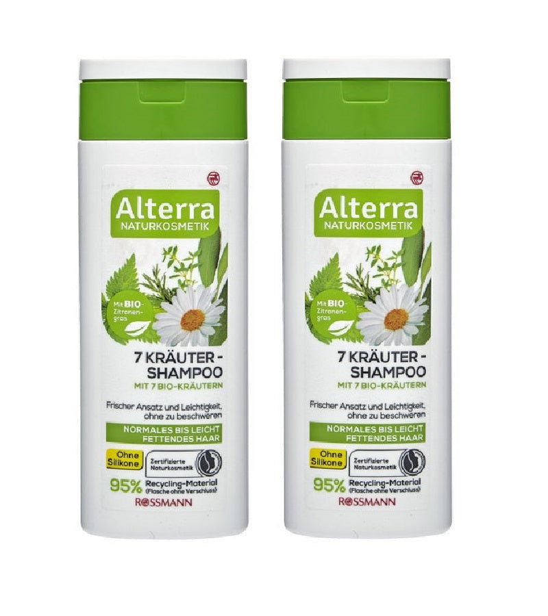 2xPack Alterra 7 Herbal Shampoo for Normal to Oily Hair - 400 ml