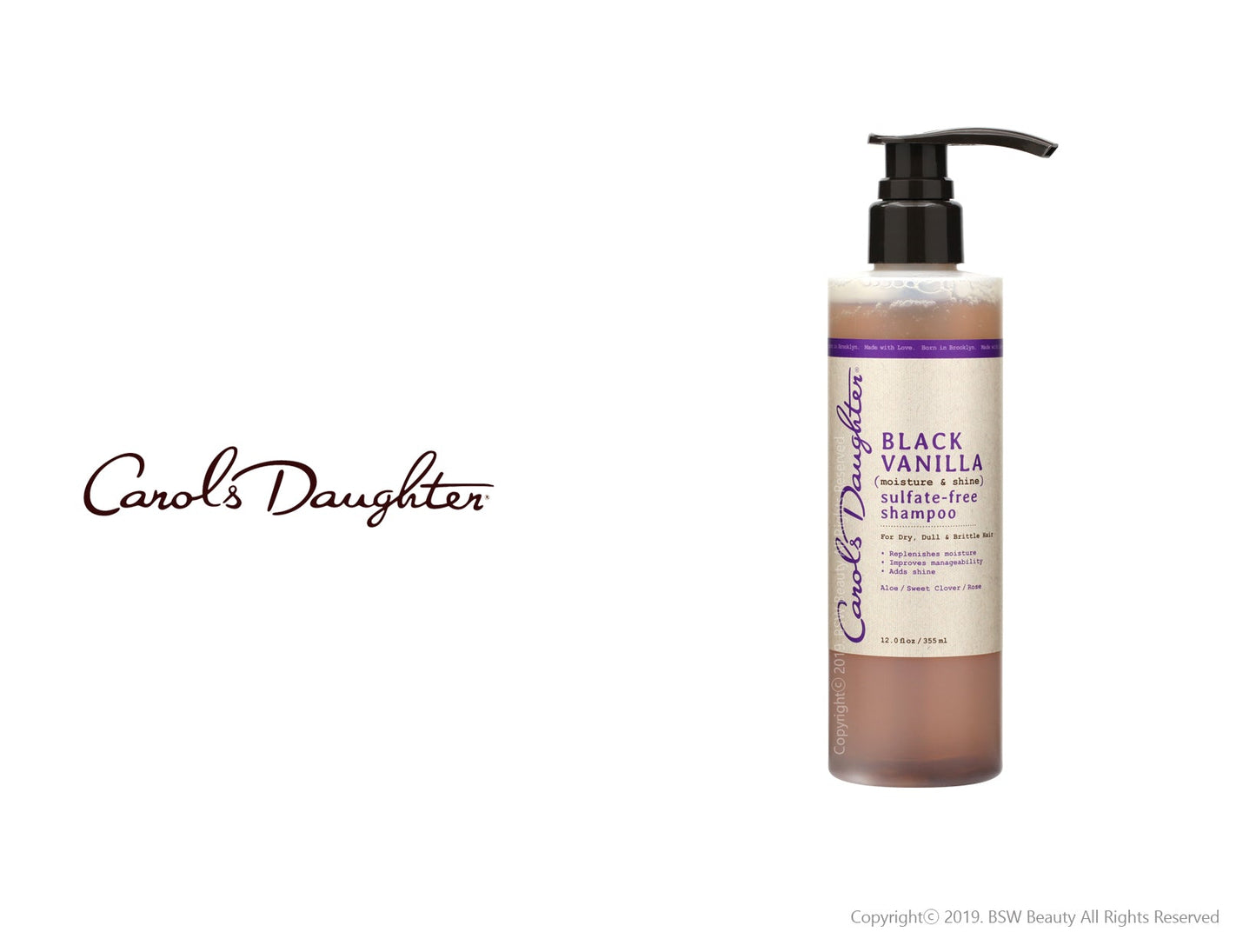 CAROLS DAUGHTER BLACK VANILLA MOISTURE & SHINE SULFATE-FREE SHAMPOO 12oz
