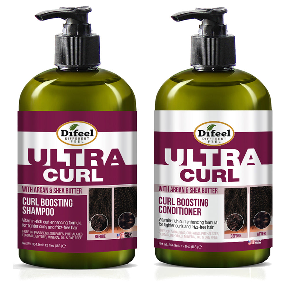 Difeel Ultra Curl 2-PC Curl Enhancing Shampoo & Conditioner Set - Includes Shampoo 12 oz. & Conditioner 12 oz.