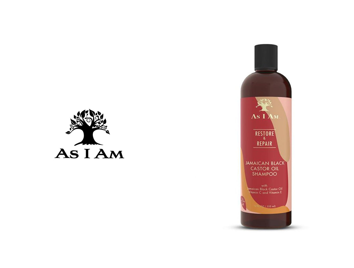 AS I AM RESTORE & REPAIR JAMAICAN BLACK CASTOR OIL SHAMPOO 12oz