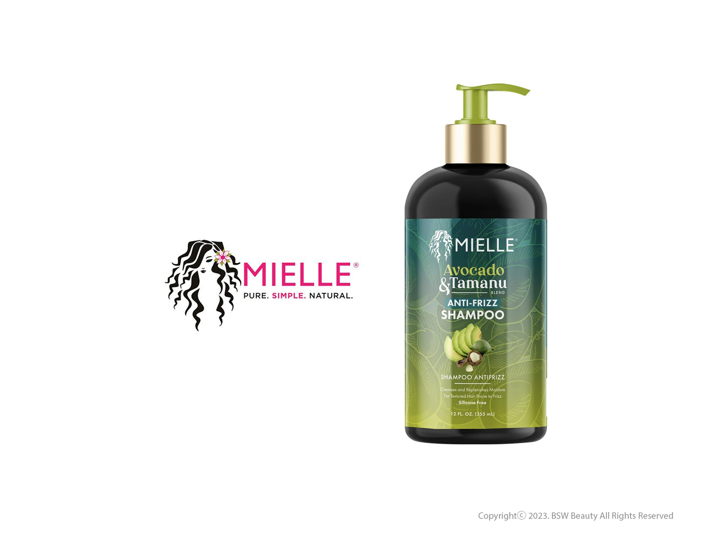 MIELLE AVOCADO & TAMANU ANTI-FRIZZ SHAMPOO 12oz