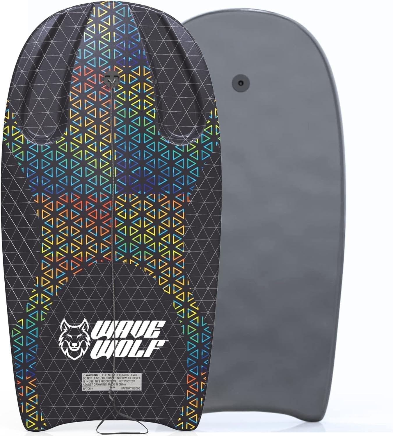 WaveWolf Moon Rider Bodyboard-37' EPS Core Beach Boogie Board with Side Grips