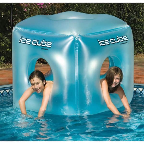 49" Swimming Pool Inflatable Float Ice Cube, Frosty Blue
