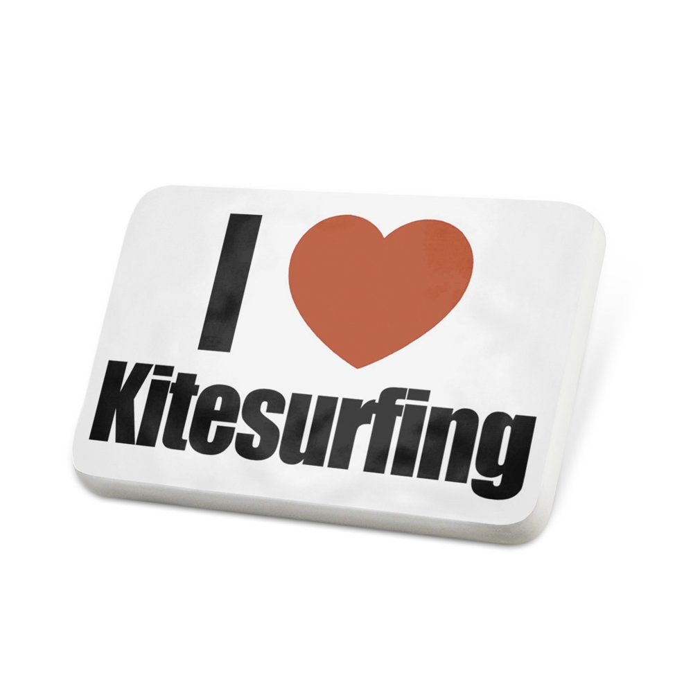 Porcelein Pin I Love Kitesurfing Lapel Badge – NEONBLOND