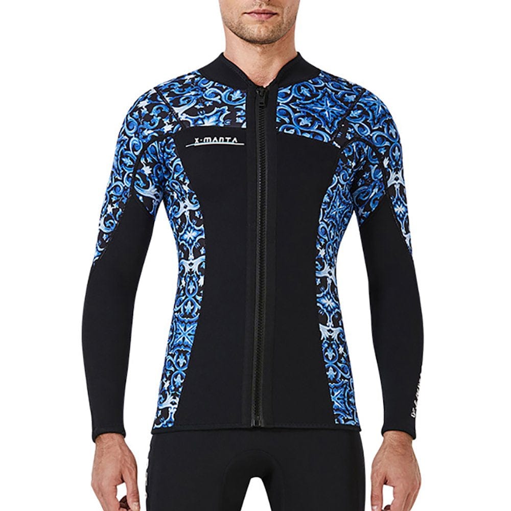 DIVE SAIL 1.5MM Wetsuit Tops Neoprene Keep Warm Wetsuits Jacket Scuba Diving Suits Canoe Surf Suit for Water Aerobics Snorkeling Blue L