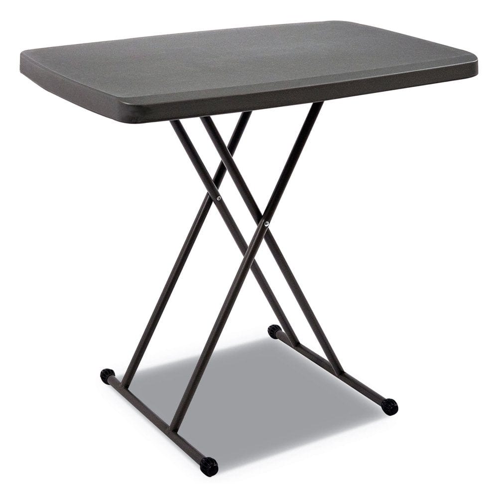 Iceberg Indestructable Classic Personal Folding Table, 30 X 20 X 25 to 28 High, Platinum