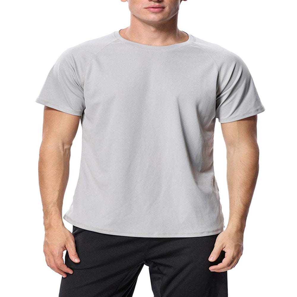 Men'S Quick Dry Short Sleeve Rash Guard Swimwear UPF 50+ Sport Shirt Swim Tops