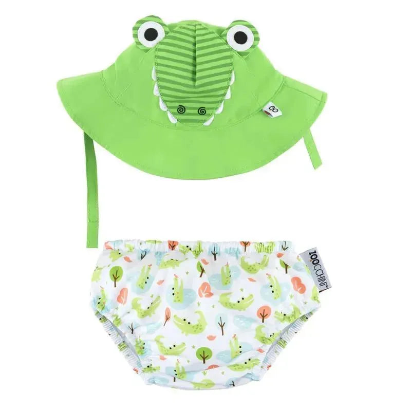 Zoocchini - Swim Diaper & Sun Hat Set, Aidan The Alligator