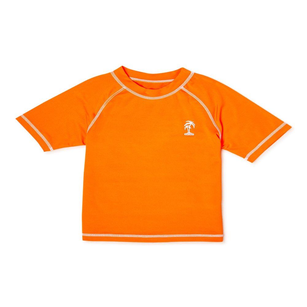 Ixtreme Boys Solid Rash Guard Swim Top with Short Sleeves, Sizes 4-18