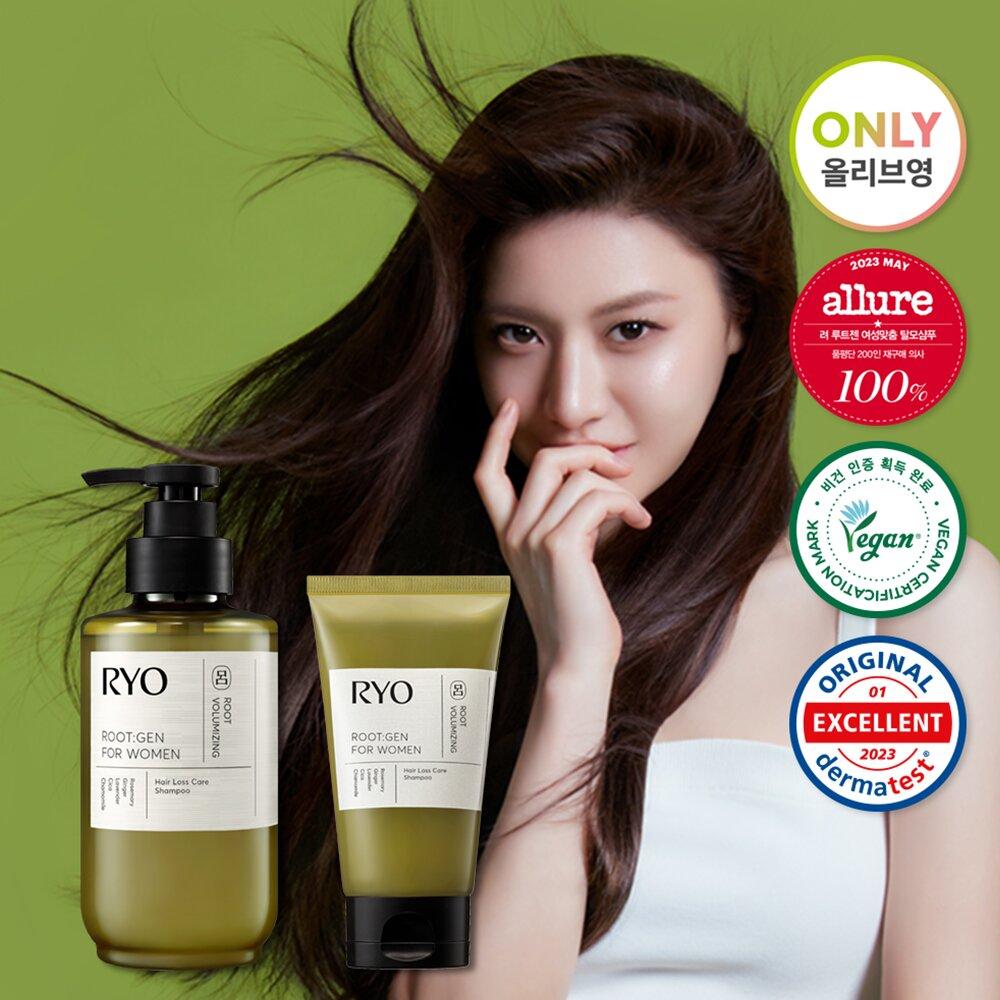 Ryo Root:Gen For Women Hair Loss Care Shampoo 353mL Special Set (+100mL) Choose 1 out