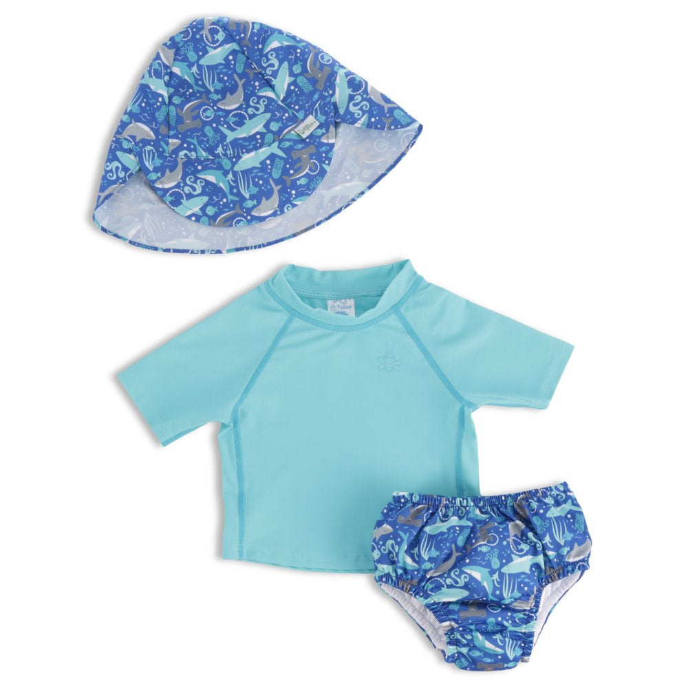 I Play. Baby and Toddler Boy Reusable Swim Diaper & Rashguard Swimsuit Set, Sizes 6M-3T