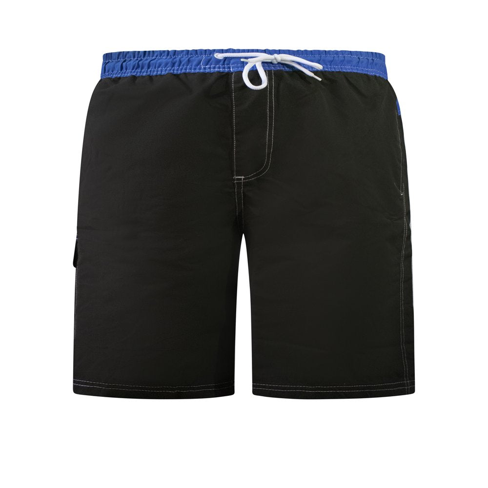 North 15 Big Boy'S Quick Dry Beach Swim Trunks Shorts with Cargo Pokcets-5104B-Blk/Red-14-16