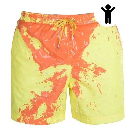 Children Color Changing Swim Trunks Quick Dry Bathing Suits Beach Holiday Party Swim Shorts Boys Board Shorts for Swimming Summer Kids Gradient Surfing Board Shorts