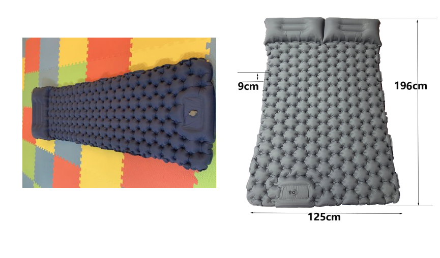 Outdoor Camping Travel Portable Inflatable Cushion Built-in Foot Inflatable - Blue Force Sports