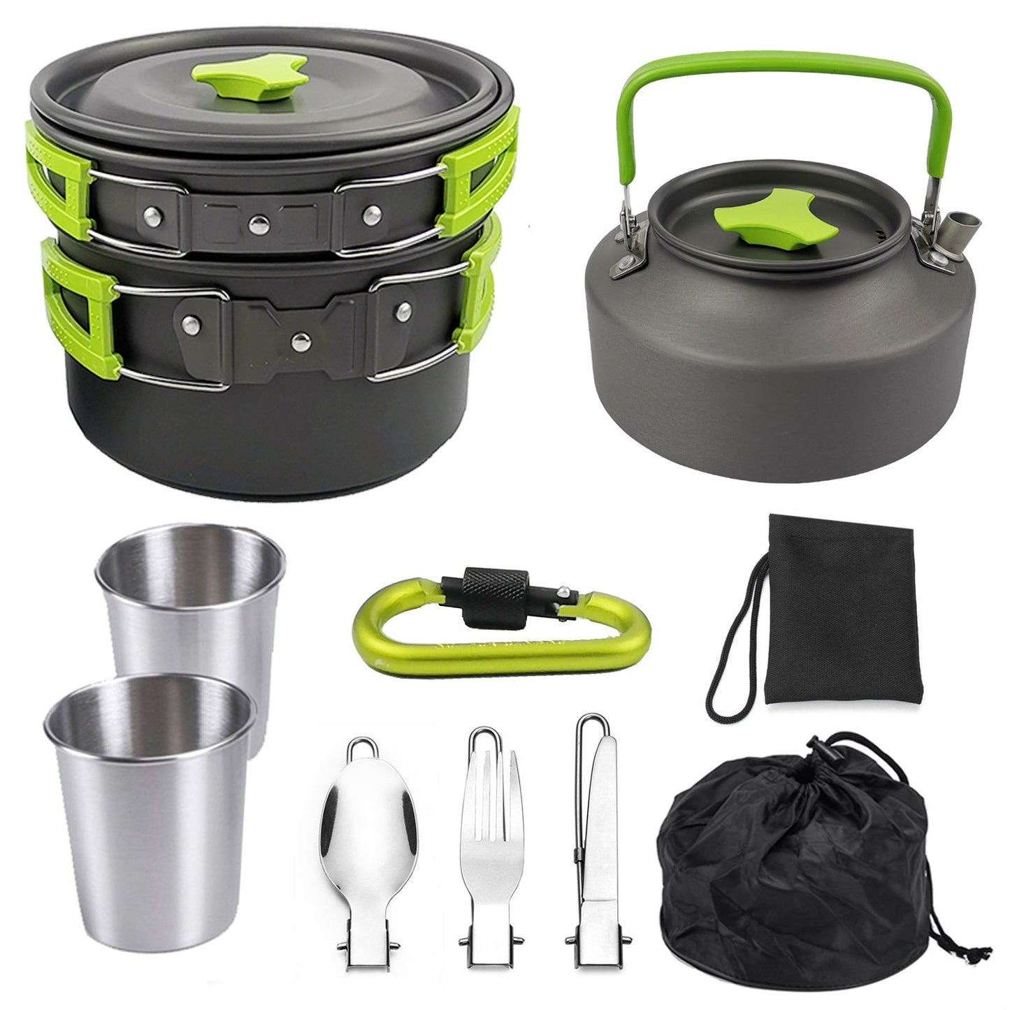 Outdoor Portable Cookware Mess Kit Camping Hiking Picnic - Blue Force Sports