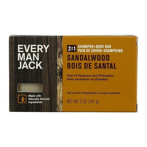 Every Man Jack, 2-In-1 Shampoo Plus Body Bar Sandalwood, 5 Oz