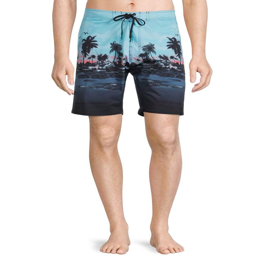 Burnside Men'S Swim Board Shorts with 9-1/2 Inseam, Sizes 30-38