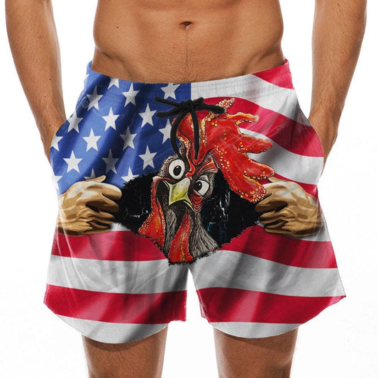 Mens Swim Trunks Casual Short, Stop Staring at My Cock Drawstring Summer Beach Shorts with Pockets, 4Th of July