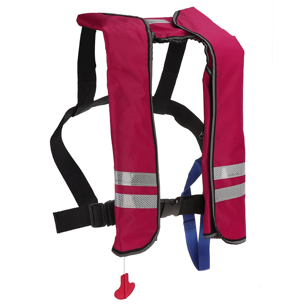 Bestgoods Automatic Inflatable Life Jacket with 4 Reflectors, Safety Adult Life Jacket, CCS Certificate, Suitable for Sailing, Boating, Fishing, Swimming and Surfing (Max Waist Size: 52'')