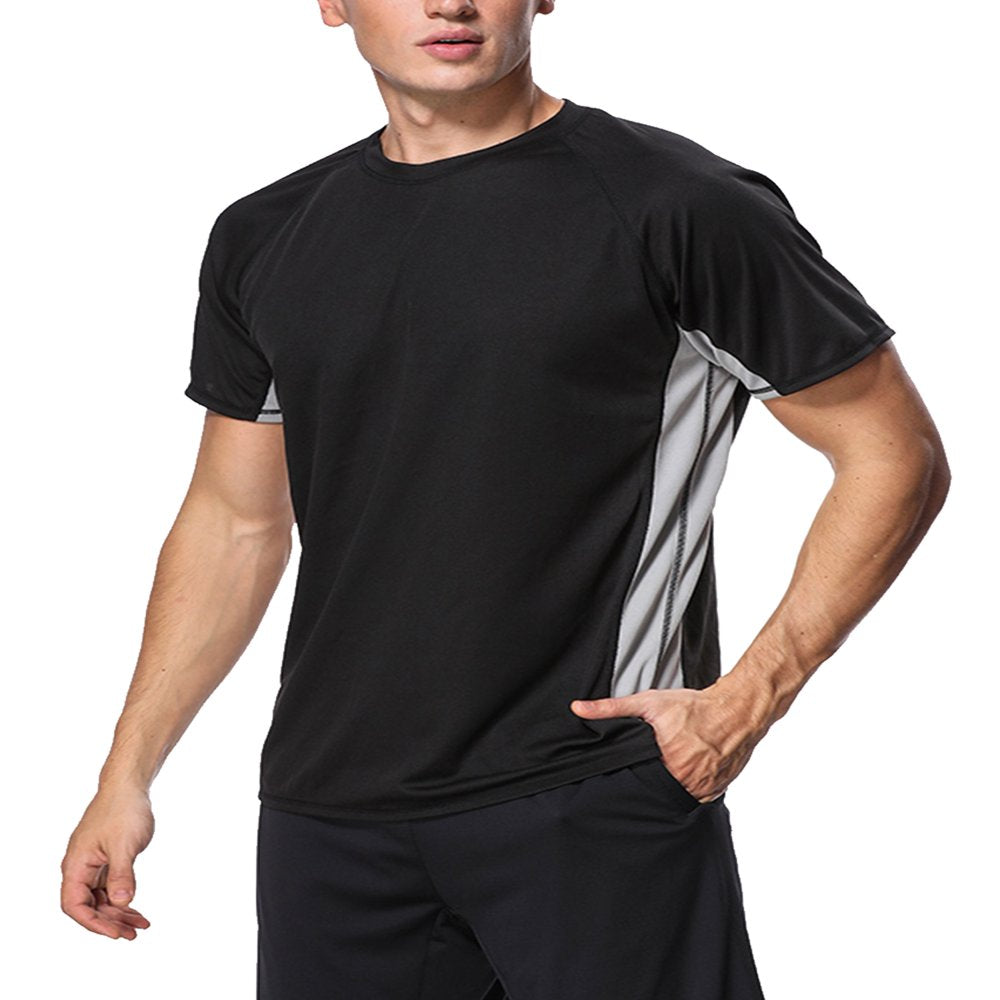 Men'S Rash Guard Color Block Surfing Top Swim Shirt Swimsuit UPF50+