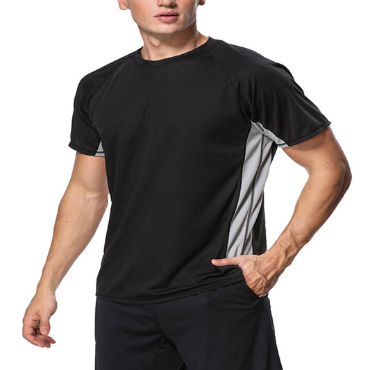 Attraco Men Short Sleeve Rash Guard Swimwear UPF 50+ Running Swimming Shirt Color Block