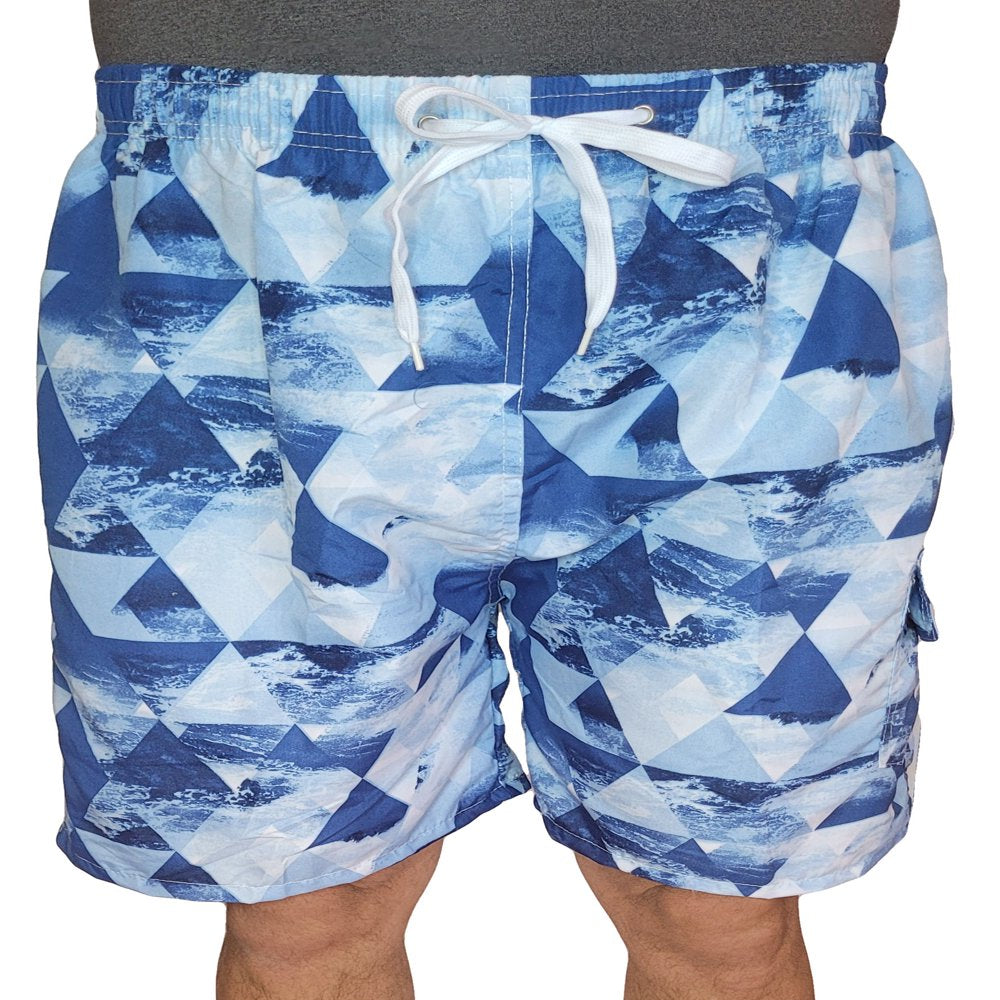 Men'S 3 Pockets Cargo Swim Shorts Swimming Trunks Swimwear Suit, Beach Surf Boad Summer Wear, All Solid Colors