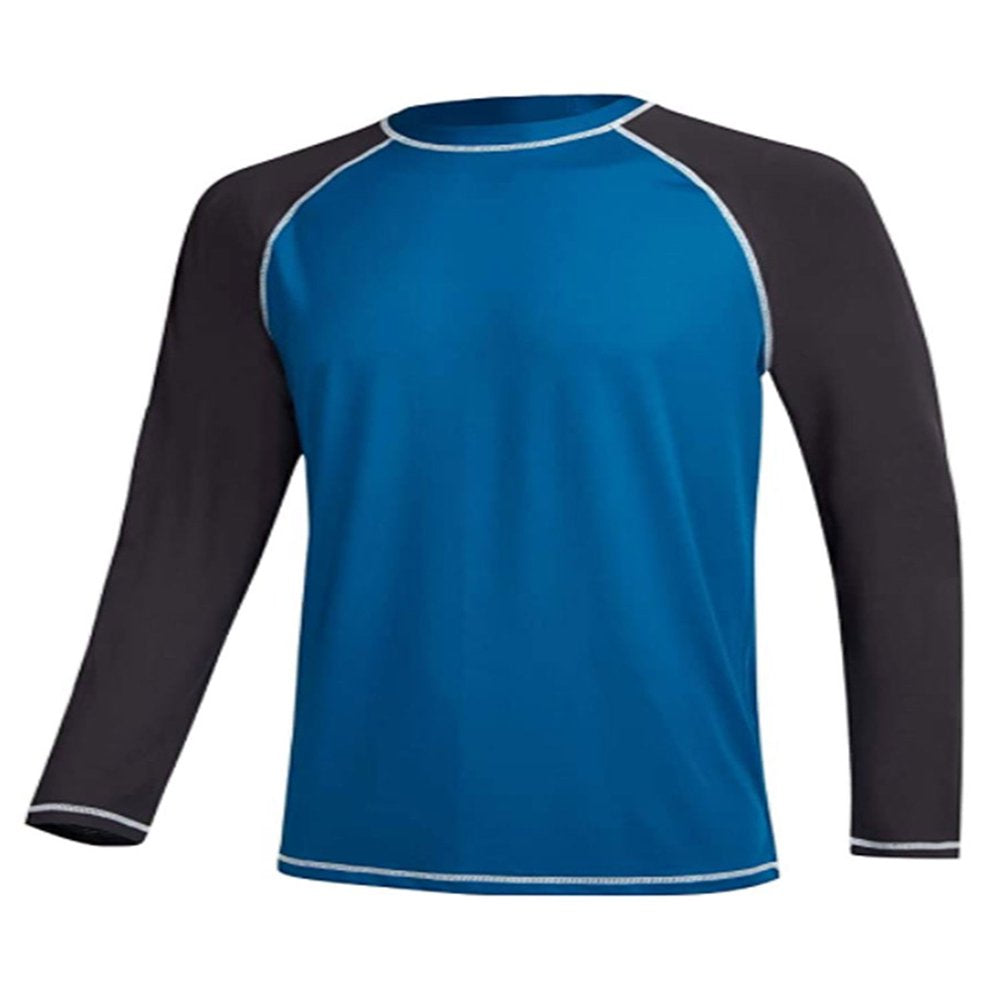 HIMONE Long Sleeve Swim T-Shirt for Men Rash Guard Athletic Tee Skins UPF 50+
