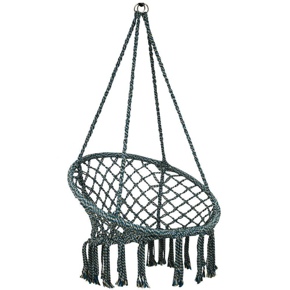 Equip Macrame Outdoor Hammock Chair, Cotton Blend Olive Green, Size: 47” L X 24” W, Capacity 250 Lb.