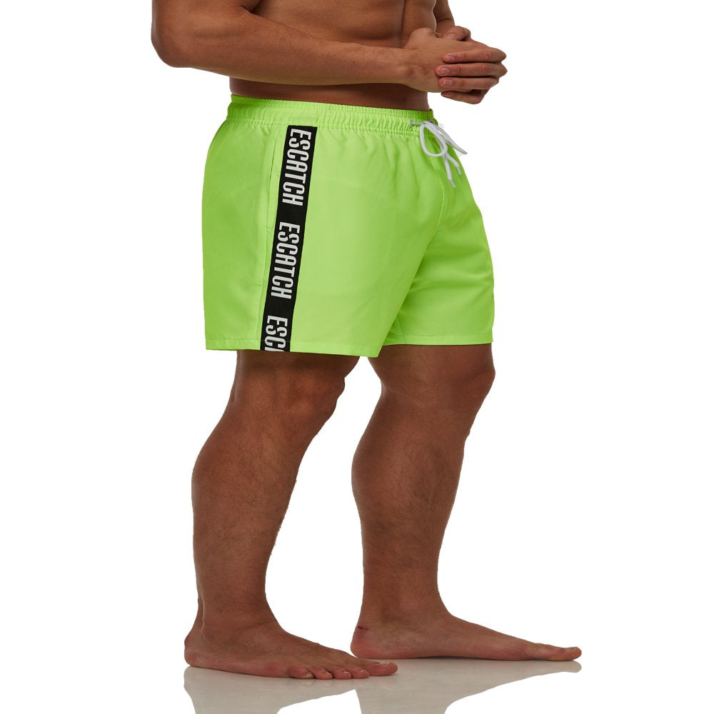 Yukaichen Men'S Swim Trunks Quick Dry Beach Shorts with Zipper Pockets and Mesh Lining Armygreen 36