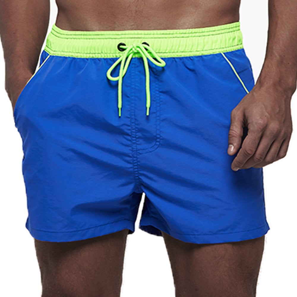 QPNGRP Mens 5 Inch Swim Trunks Stretch Quick Dry Swim Shorts with Zipper Pockets Deepblue 38