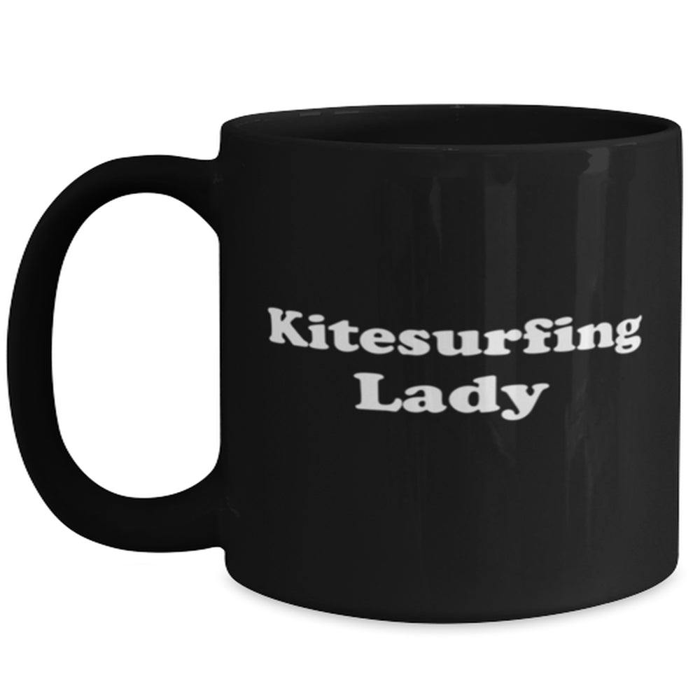 Funny Kitesurfing Lady Coffee Mug - Kitesurfing Coffee Cup - 15Oz Black