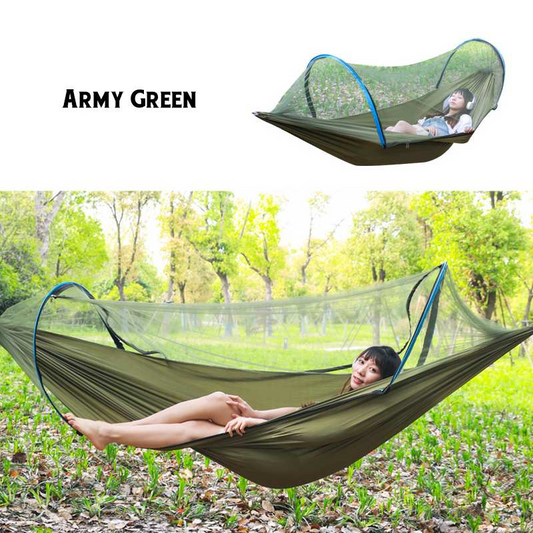 2 Person Portable Outdoor Mosquito Parachute Hammock - Blue Force Sports
