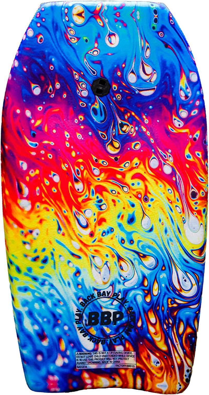 Back Bay Play 37" Body Boards - Lightweight EPS Core Boogie Boards for Beach - Bodyboard, Boogie Board for Beach Kids with Wrist Leash Surfing for Kids & Adults (Lava Lamp)