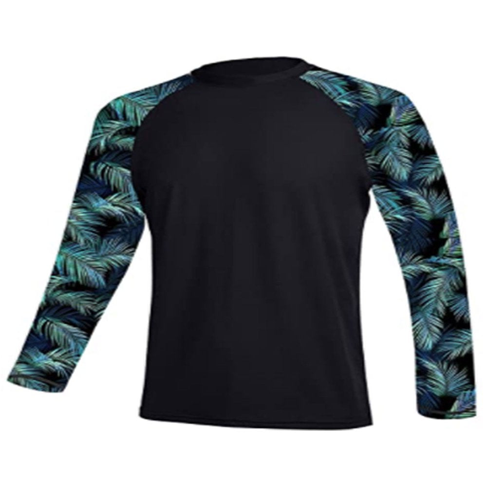 HIMONE Long Sleeve Swim T-Shirt for Men Rash Guard Athletic Tee Skins UPF 50+