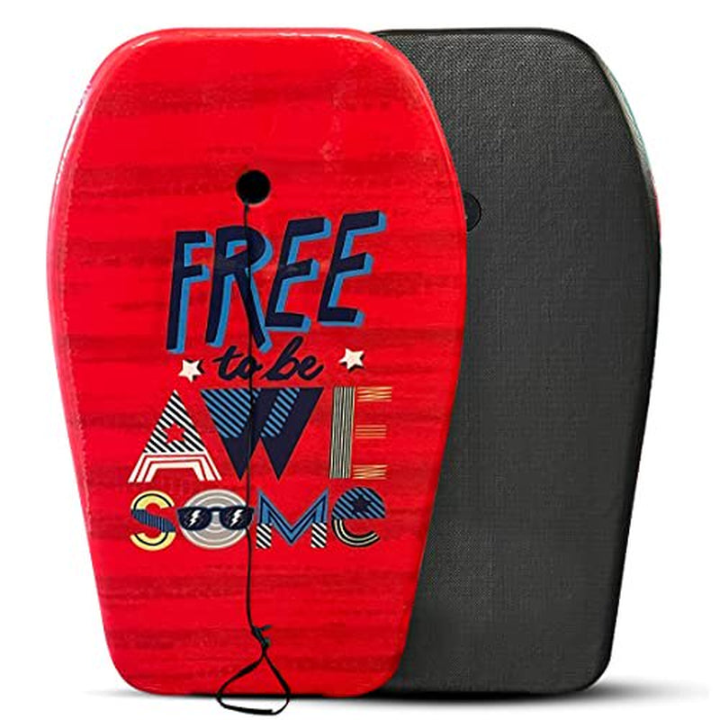 Back Bay Play 33" Lightweight EPS Core Boogie Boards for Beach - Bodyboard with Wrist Leash Surfing for Kids & Adults (Cotton Candy)