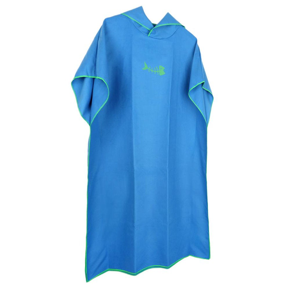 Surf Poncho Towel with for Adults Women Men, Microfiber Beach Changing Robe Blue
