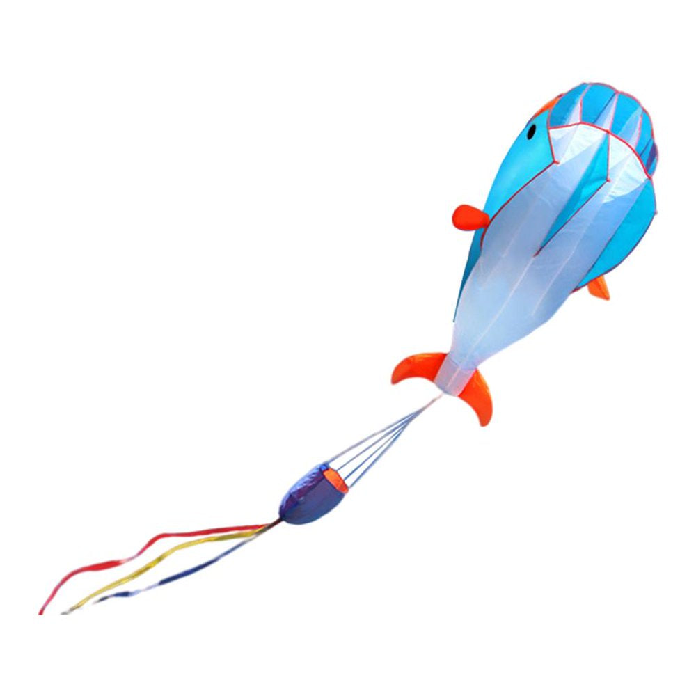 3D for Adults Kids Large Dolphin Beach Frameless Soft Parafoil, Gift for Kids, Family, Trip Camping Competition Black