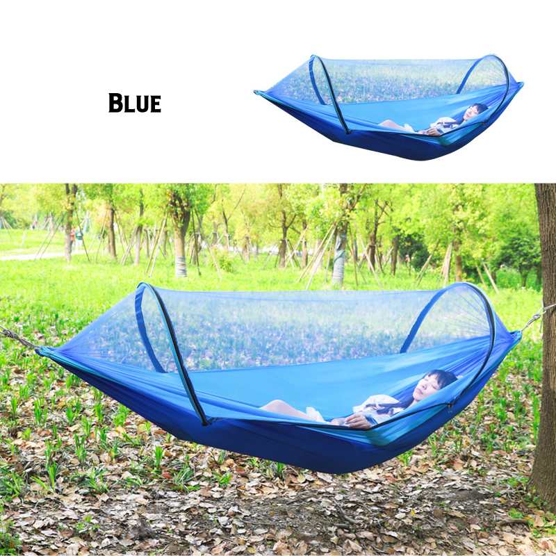 2 Person Portable Outdoor Mosquito Parachute Hammock - Blue Force Sports