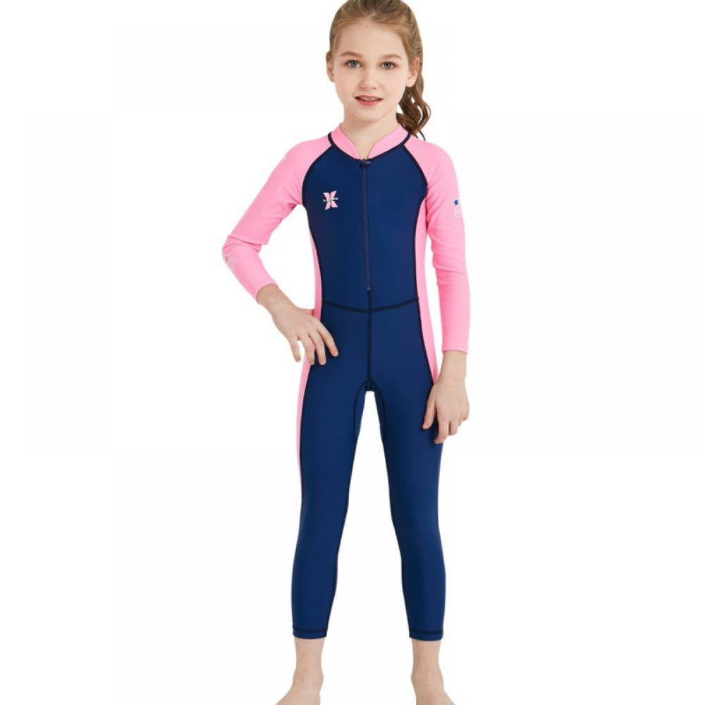 Kids Diving Suit Children Full Body Wetsuit Keep Warm One-Piece Long Sleeves Uv Protection Swimwear for Surfing Snorkeling Swimming