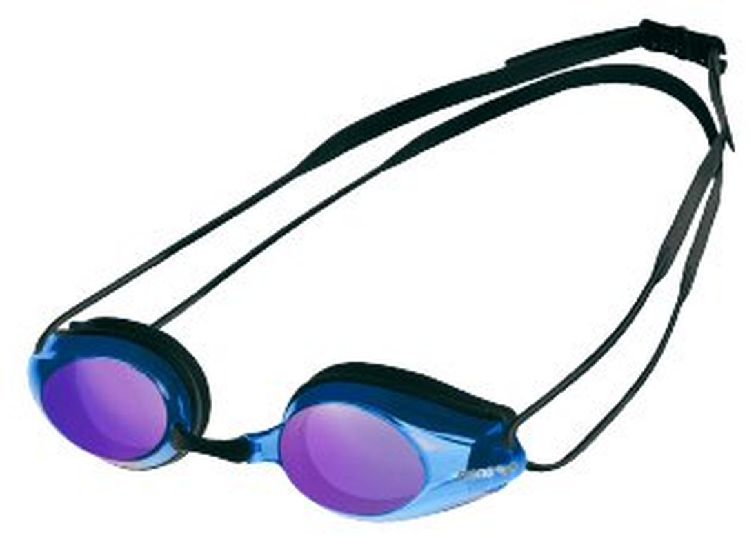 Arena Tracks Mirror Swimming Goggles in Blue-Blue-Green, Adjustable Size