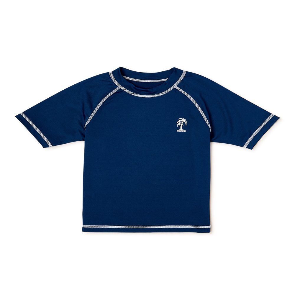 Ixtreme Boys Solid Rash Guard Swim Top with Short Sleeves, Sizes 4-18