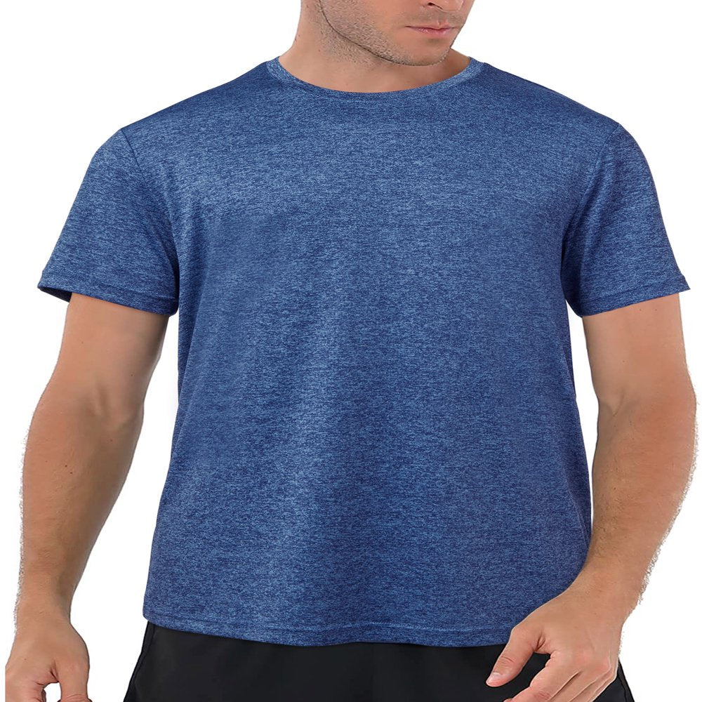 LELINTA Men'S Short Sleeve Rashguard Mens Rashguard UPF 50+ Swimwear Swim Shirt Short Sleeved Tops Blue / Black