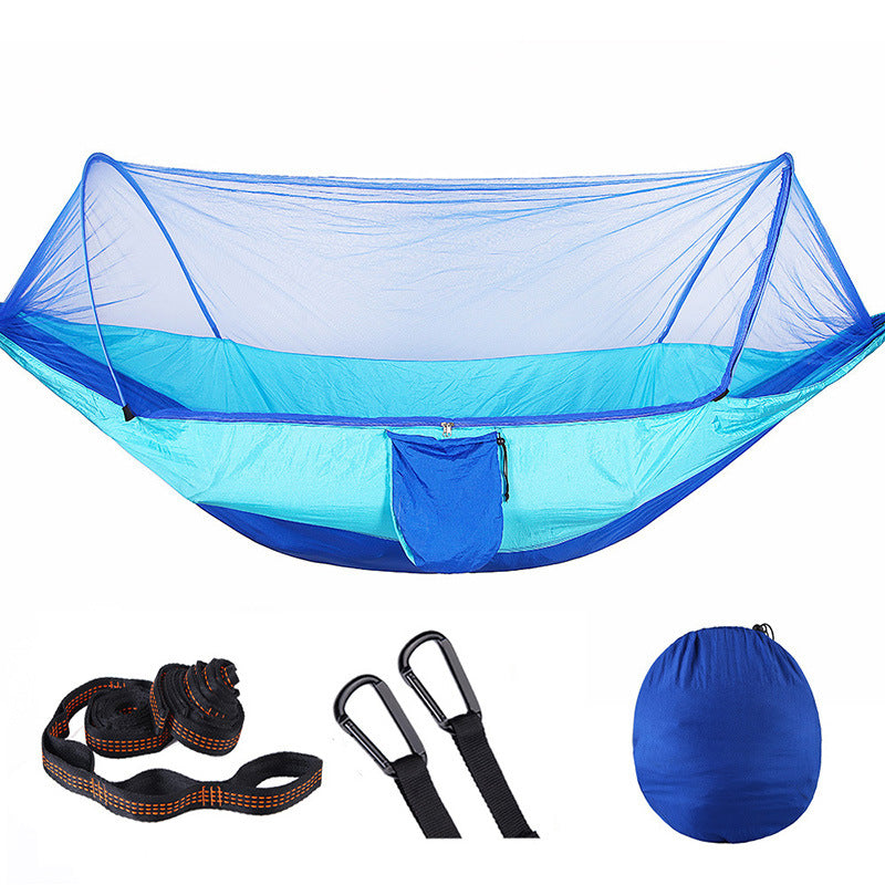 2 Person Portable Outdoor Mosquito Parachute Hammock - Blue Force Sports